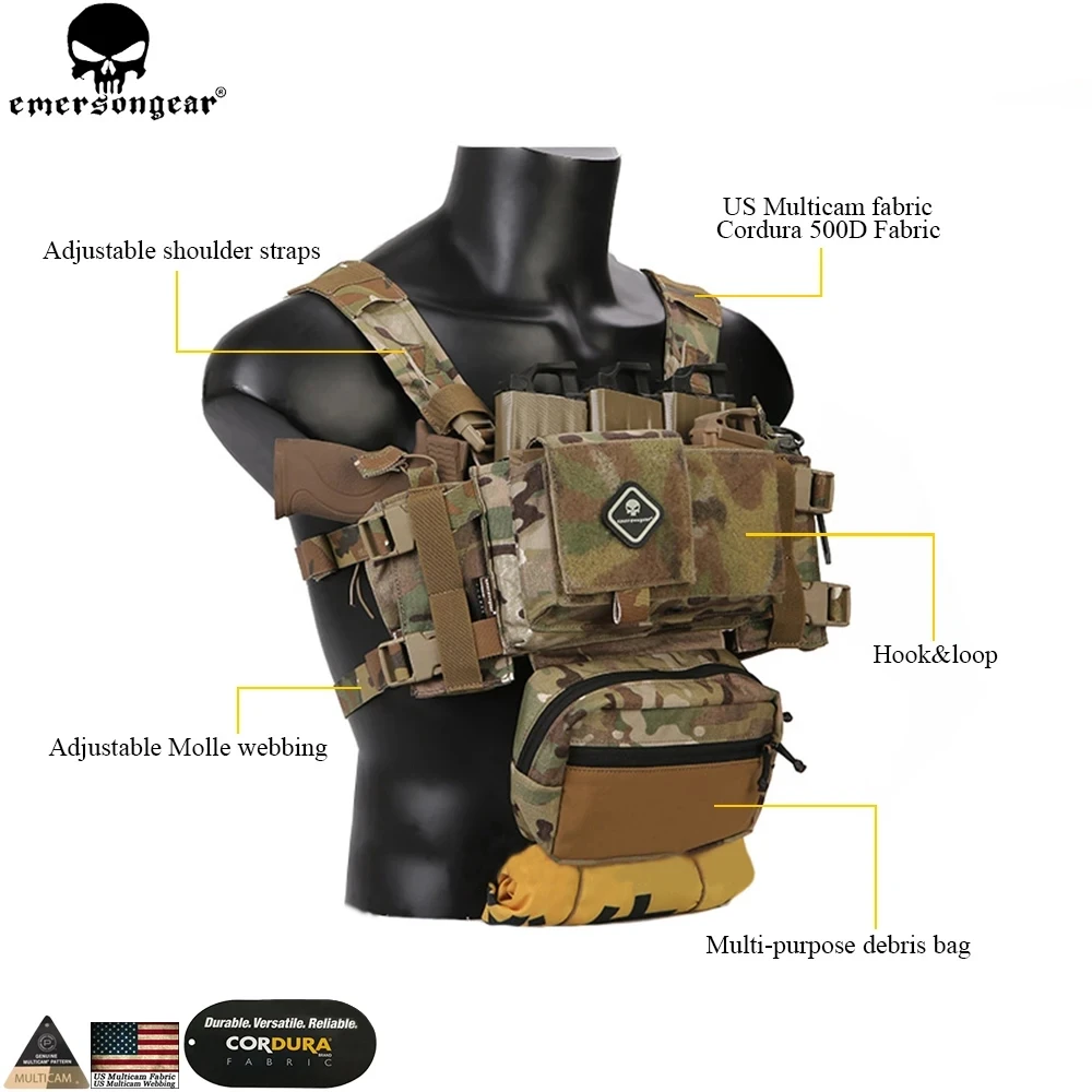 Emersongear 500d Cordura Nylon Multicam Adjustable Combat Chest Rig Mk3 