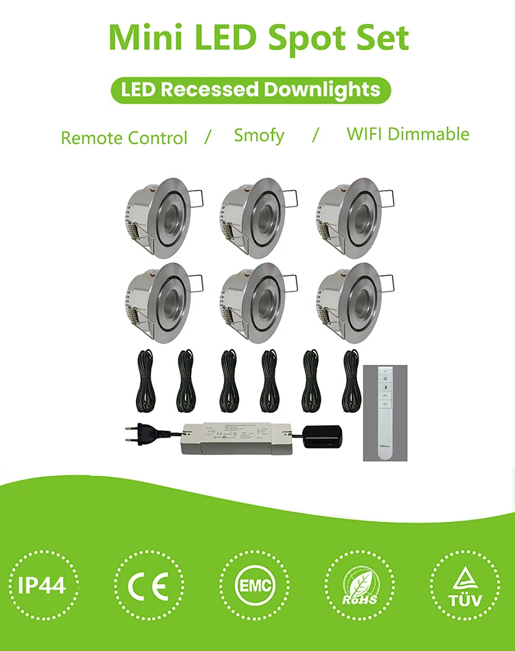 Mini LED Spotlight Downlight Outdoor IP44 12V 700mA AC230V 3W 42-45mm ...