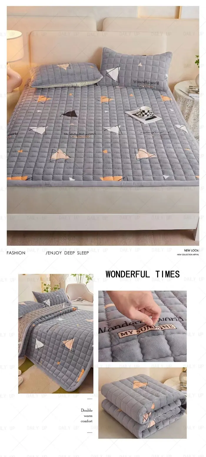 Padded Soft Bed Mattress Cover Topper Adults King Size Air Breathable Comfortable Sleep Bedding Mattress For Hotel Bedroom