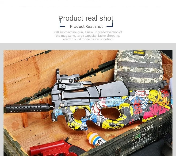 P90 Soft Bullet Toy Gun Summer Toys Electric Splatter Ball Gel Guns Set