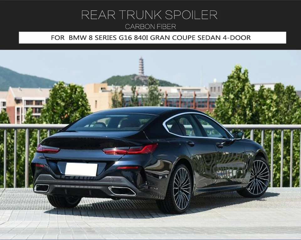 Jcsportline Carbon Fiber Rear Spoiler For Bmw 8 Series G16 840i Gran ...
