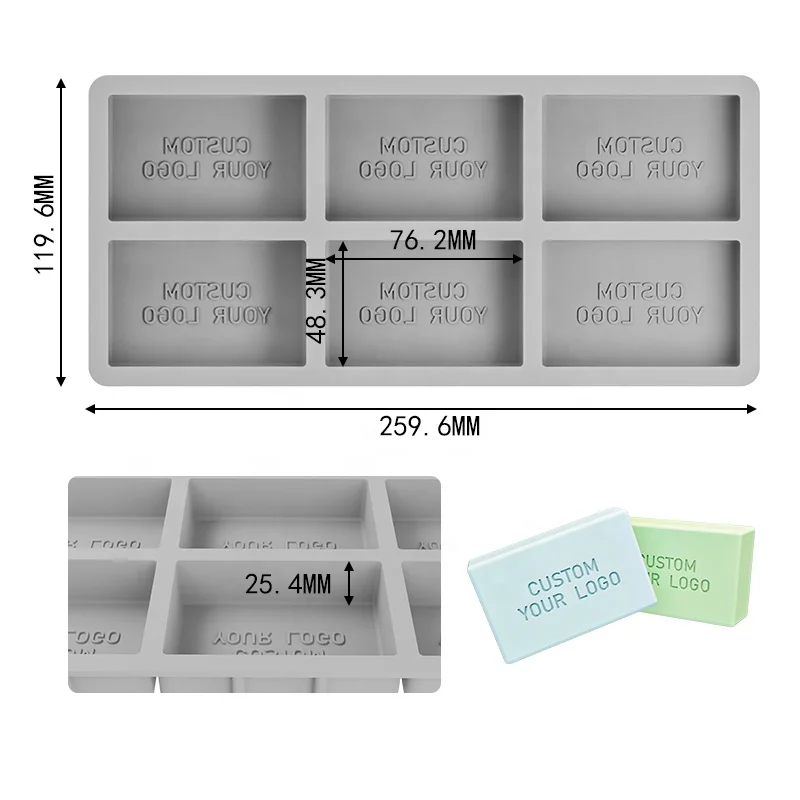 Soap Mold Factory Custom Round Rectangular Silicone Custom Logo Moulds Cake Tools Moule Silicone Moule De Savon En Silicone