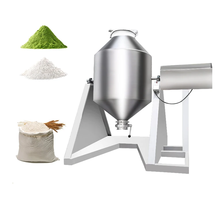 Carbon Steel Powder Drum Mixer For Plastic Herbal Powder W Cone Blender Drum Mixer On Sale