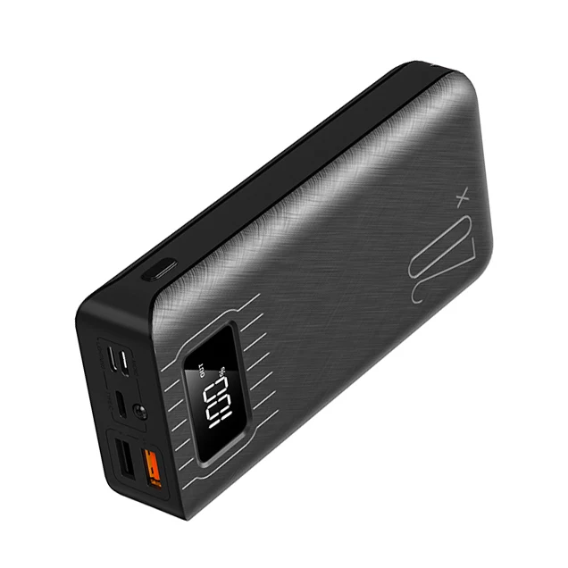 30000mah Portable LED Outdoor Power Bank with Charging Cable for Fast Charging External Battery for Iphone with Digital Screen