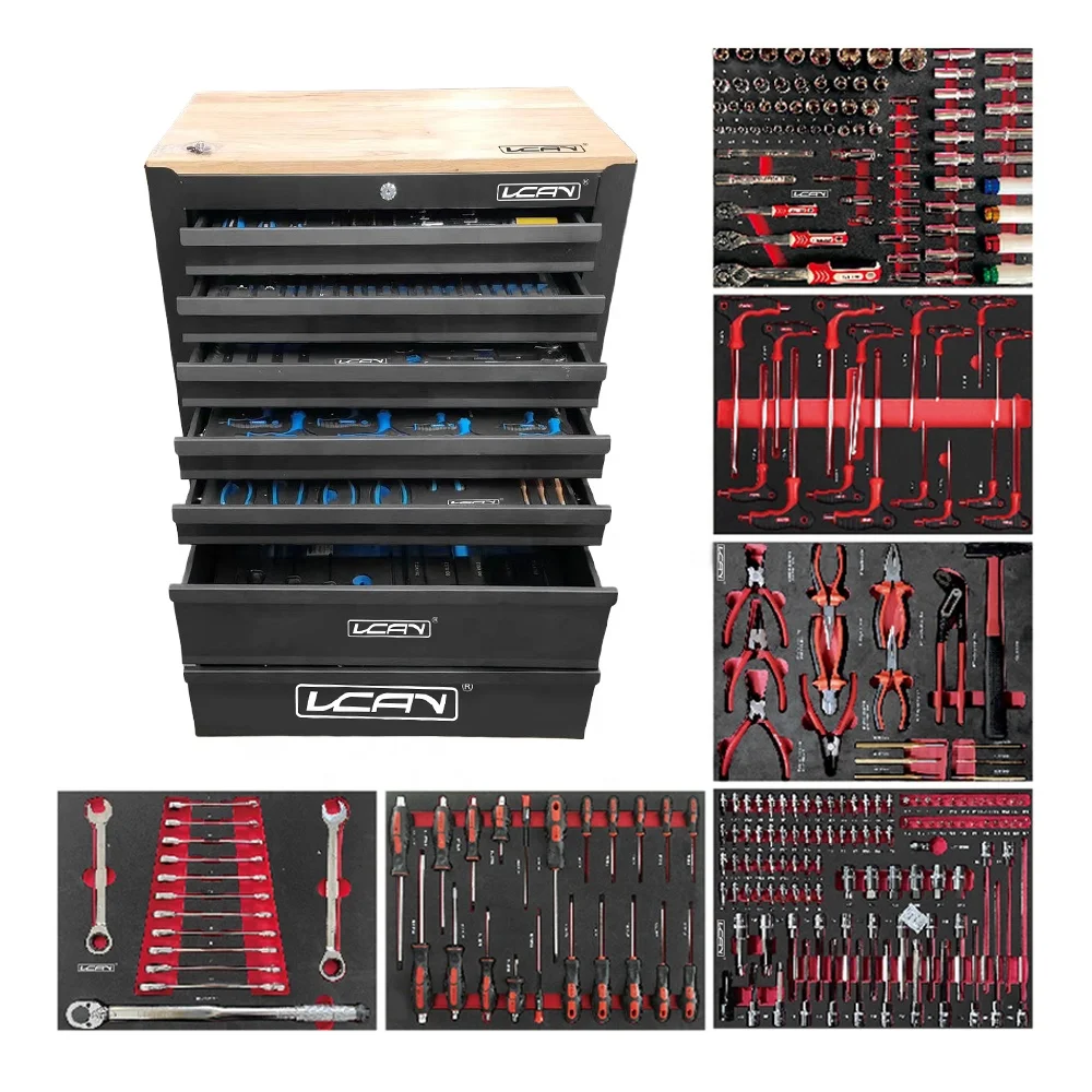VCANTIGER 7 Drawers Tool Cabinet Workshop Trolley Tool Box for Hand Tools Sets