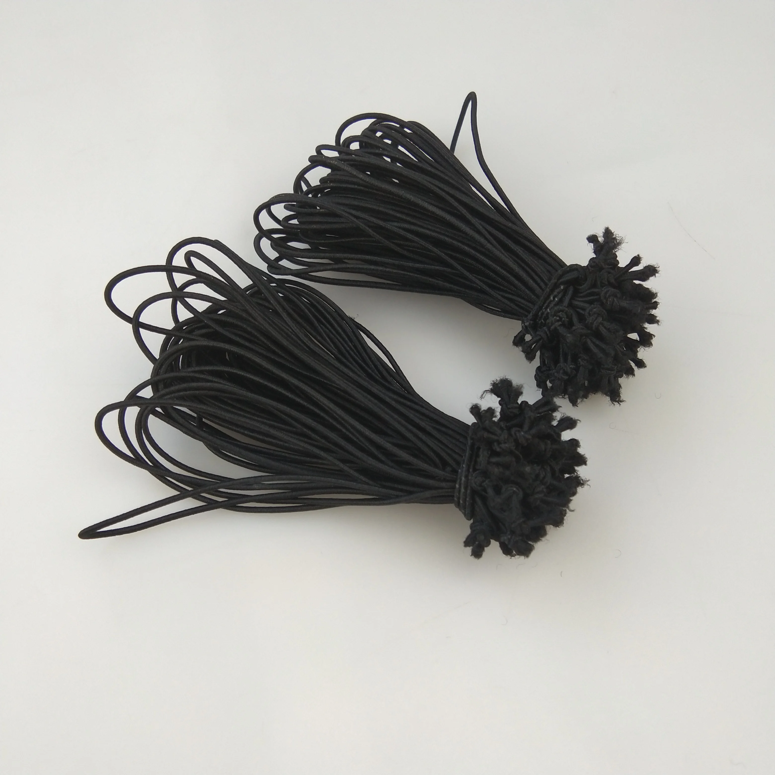 1.2mm Black Elastic Cord Pre-tied Elastic Rope Elastic Cord With Metal Tips  Polyester For Hang Tag Decoration - Buy 1.2mm Black Elastic Cord Pre-tied  Elastic Rope Elastic Cord With Metal Tips Polyester