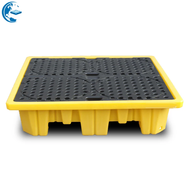 Factory Price Secondary Containment Polyethylene Spill Tray Pallets 4 Drums Spill Containment Pallet