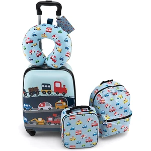 Traffic Rolling Suitcase Set Kids Luggage 16 Inch Kids Rolling Luggage Gift Kids Suitcase  5 Piece Set