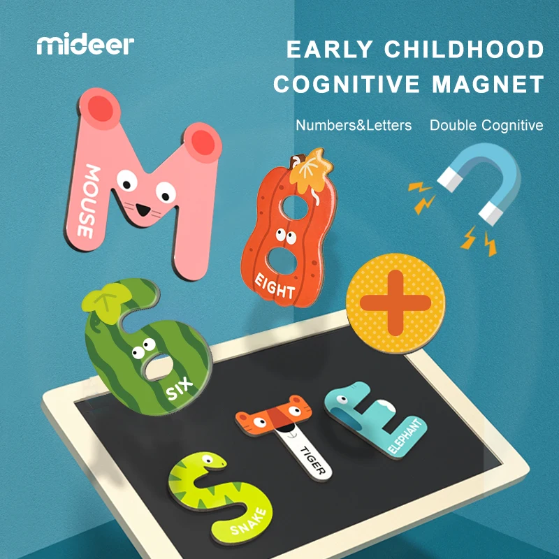 MD2064/2102 mideer детские игрушки для детей раннего возраста, развивающие игрушки, 26 букв, цифры, магниты на холодильник