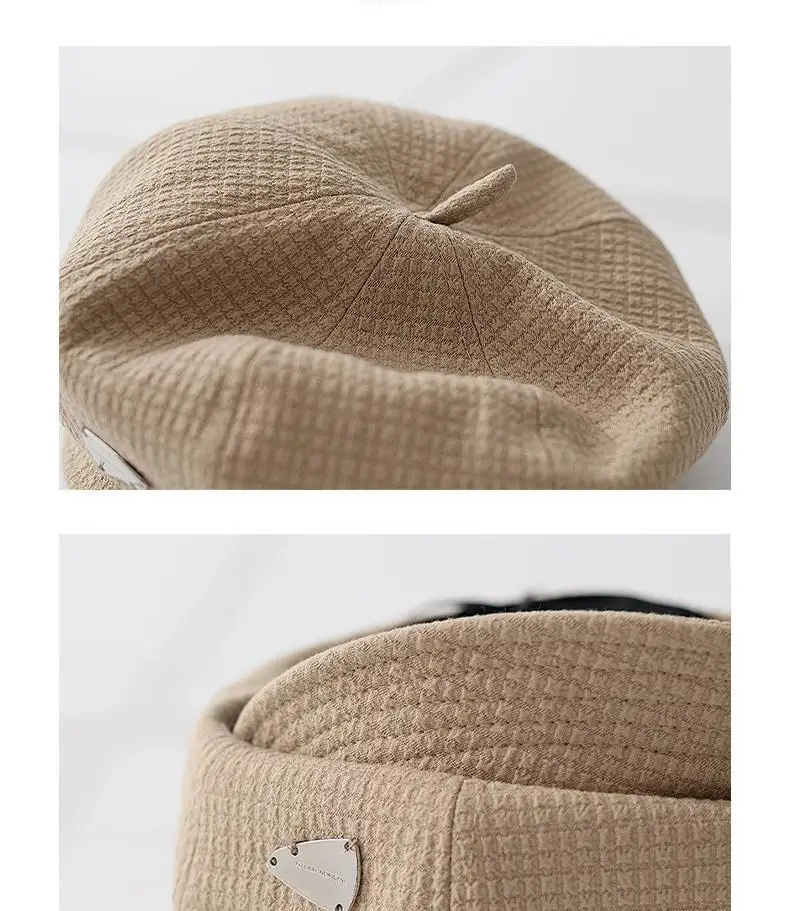 Béret Plat Newsboy Plaid Polyester – Casquette Peintre Unisexe Homme Femme, Chapeau Style Décontracté Chaud Respirant, Idéal Automne Hiver
