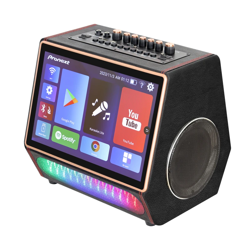 Pronext 8'' Super Bass 3-Way Karaoke System: Portable Android 12.0