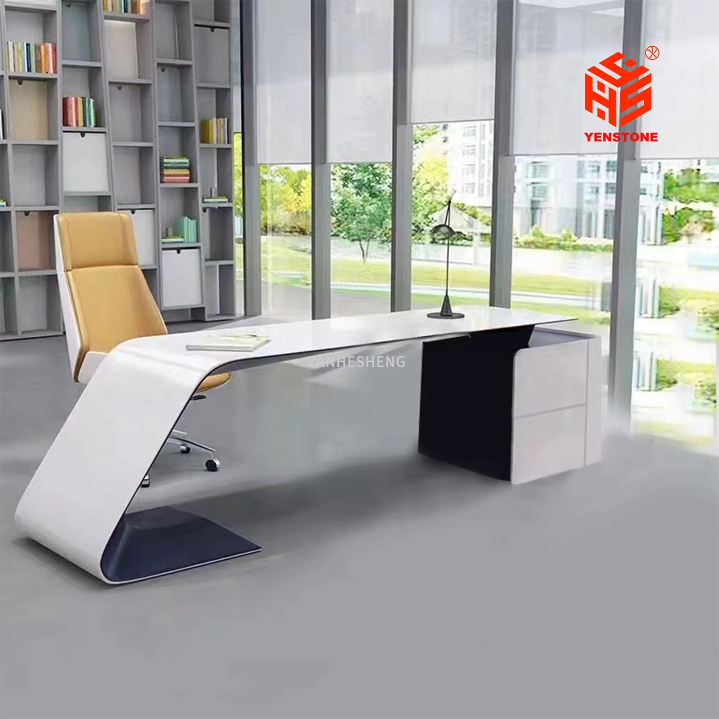 2022 New Design Manager Desk Design Ceo Small Office Desk boss Table Orange Oem Custom Modern Office Furniture Executive Desk