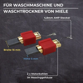 2x Spazzole Carbone Per Miele W312 W3105 W3122 W3120 W313 W311 W3123 W3143 W3104 - Foto 9
