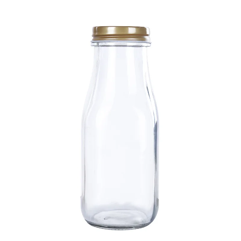 300ml 500ml 1l Naturel Silex Bouteille En Verre Pour Jus De Fruits Juice Milk Beverage Bottle with Crown Cap