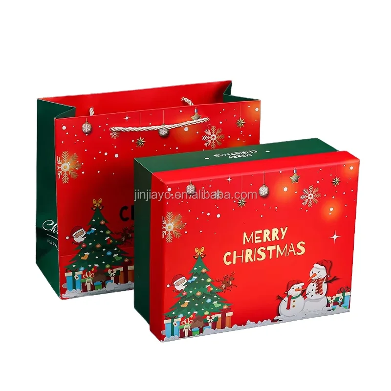 Manufacturer Custom Gift Paper Box With Bag Rigid Grey Board Paper Gift Packaging Boxes for Christmas factory