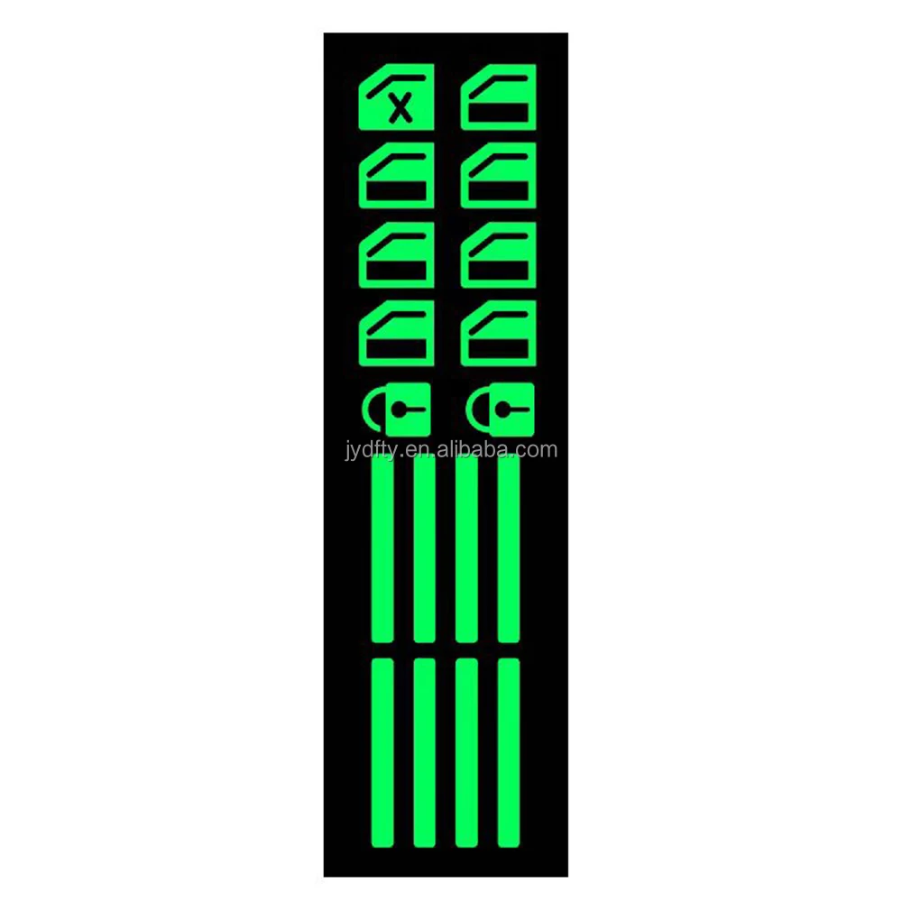 Color Change Different Angles Safety Waterproof Luminous Car Door Key Sticker Night Fluorescent Sticker for Window Lift Button