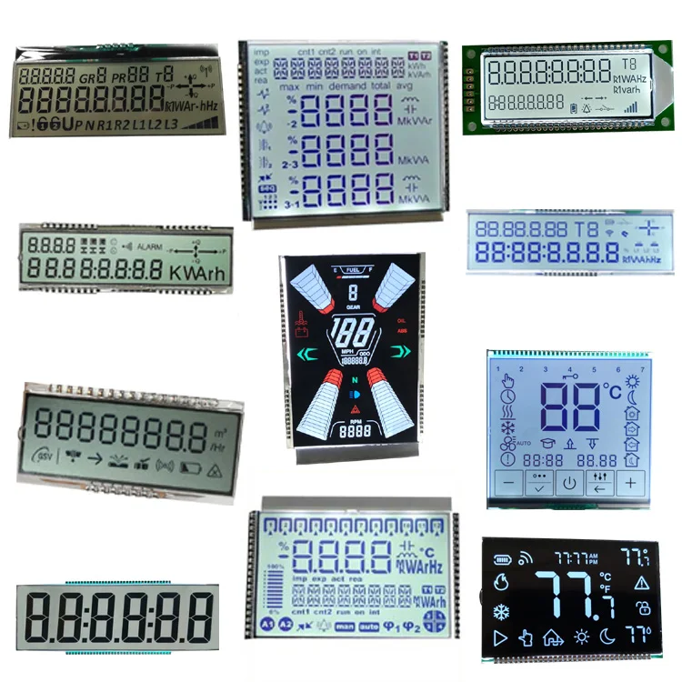 lcd screen manufacturing custom mono tn fstn va black polarizer film 7 segment promgram display thermostat lcd with va screen