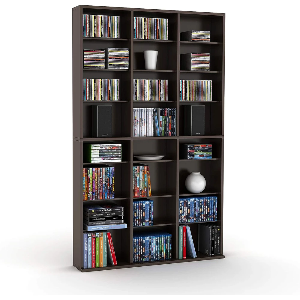 Modern Wood Large Tall Book Shelf Bookcase with Adjustable Shelf