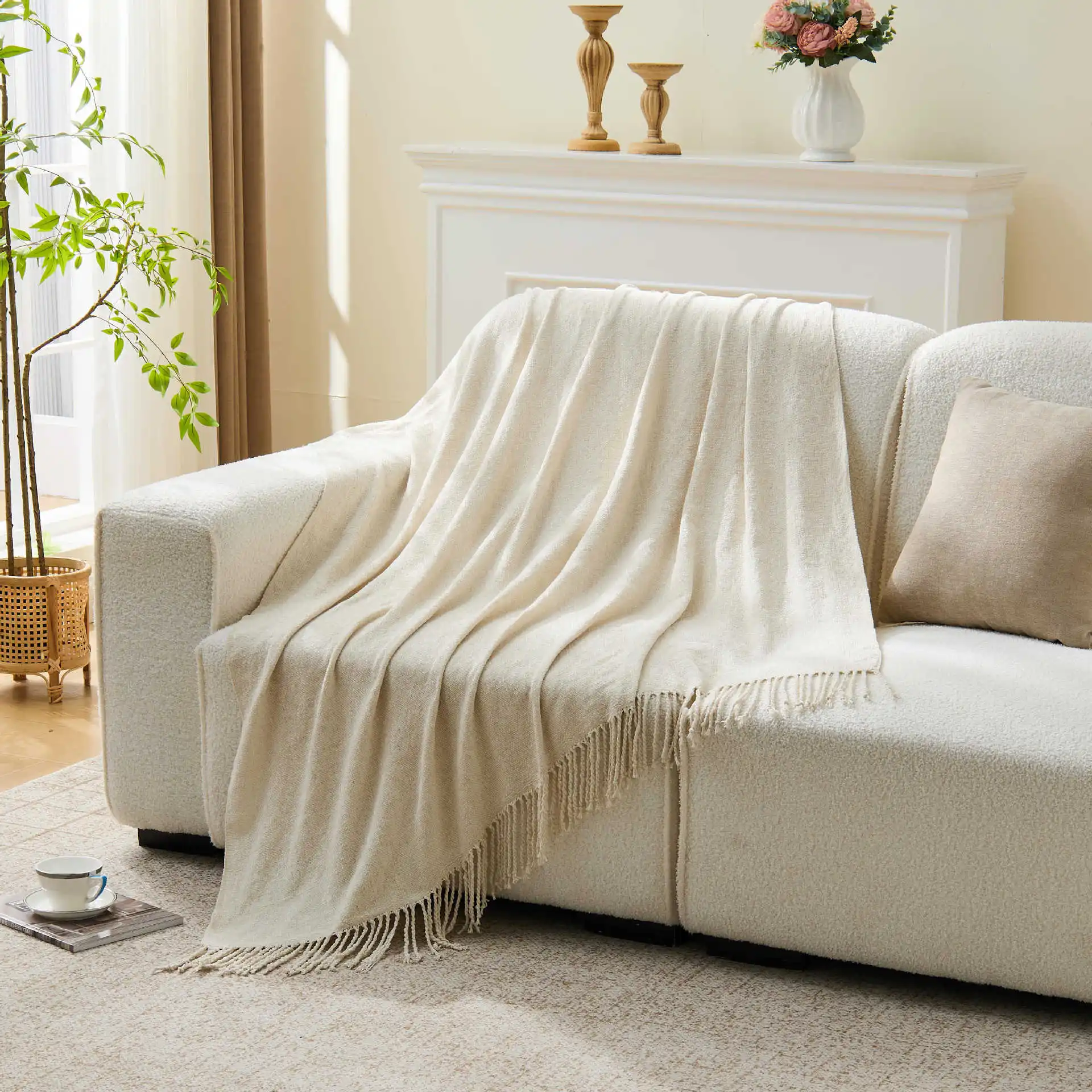 Cross-border for Chenille Woven Light Luxury Four Seasons Nap Blanket Home Sofa Decorative Wholesale