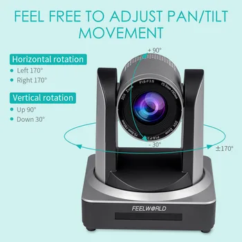 FEELWORLD PTZ Camera NDI20X Pro: 20X Optical Zoom Auto Tracking, 1080P60 NDI/H.264 for Church OEM Streaming Projects detail image