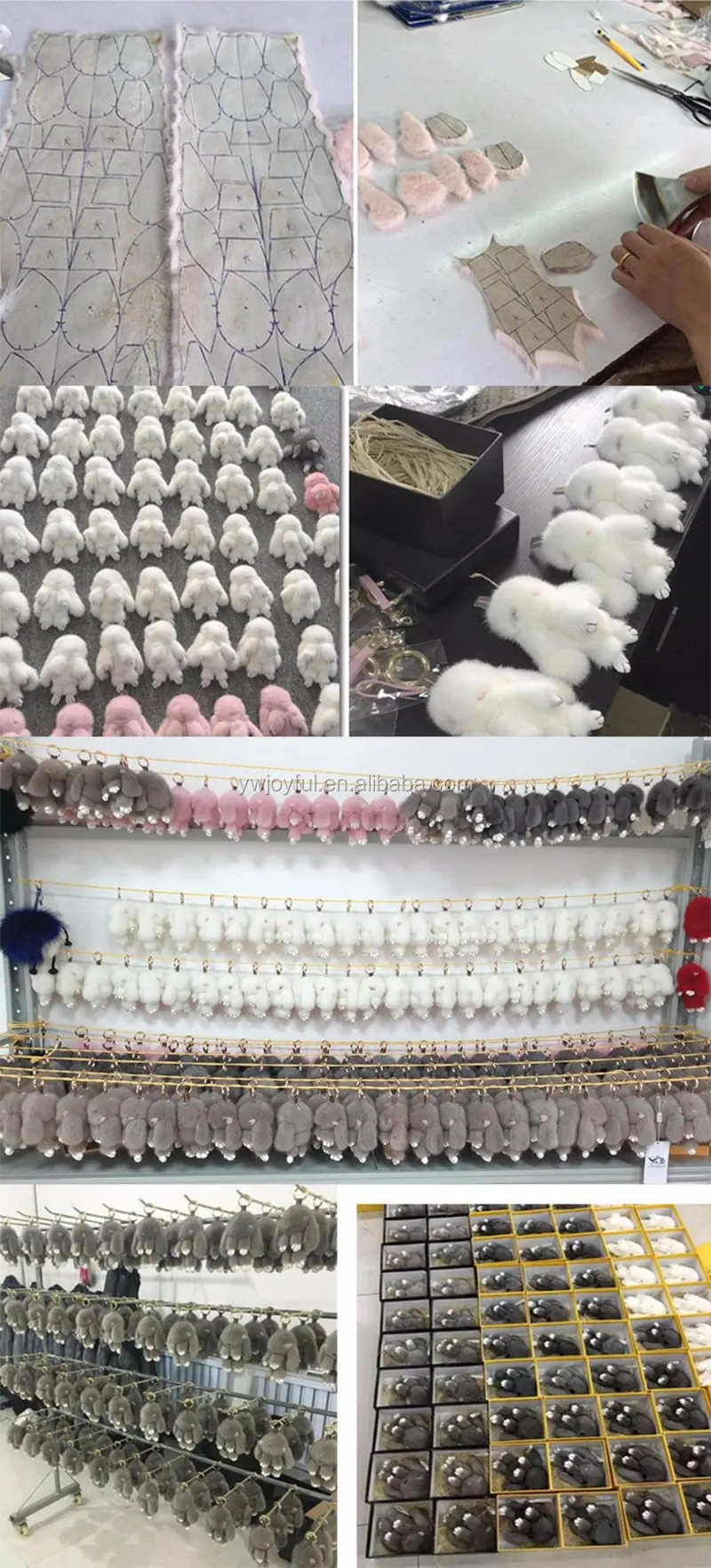 Factory Wholesale Cute Bunny Plush Fur Real Rex Keyring Pendant ...