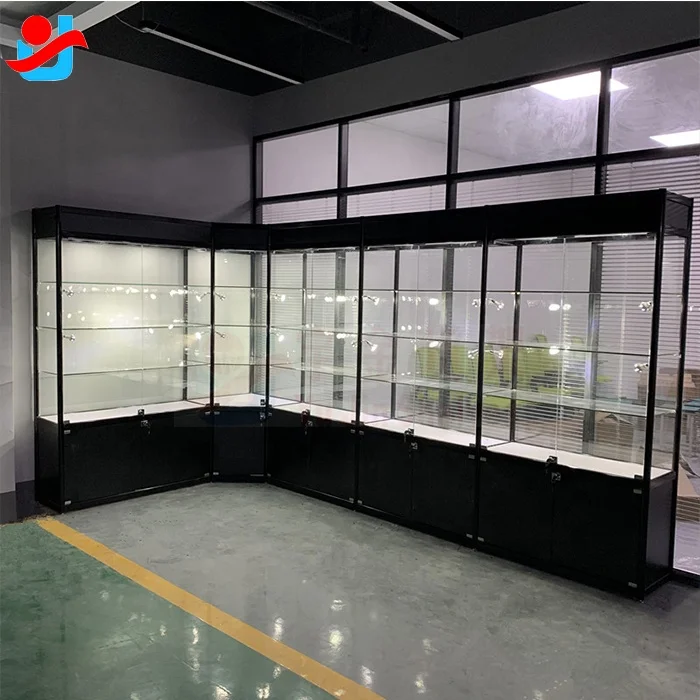 Retail Showcase Cabinet with Glass Custom Color Smoke Shop Display Cases