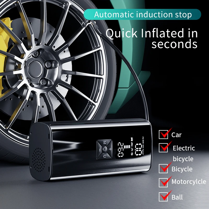 PCMOS Tire Inflators Portable Electric Pump Basketball Tire Inflatable Car Pump 17 Cylinder Mini Car Inflatable Pump - view 6