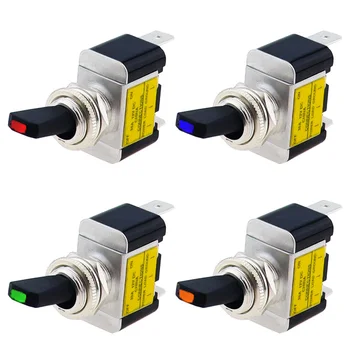 3 Interruttori A Levetta 30A 12V Con LED Blu – SPST ON/OFF, Foro 12mm, Per Auto, Fendinebbia, Luci Telaio - 5