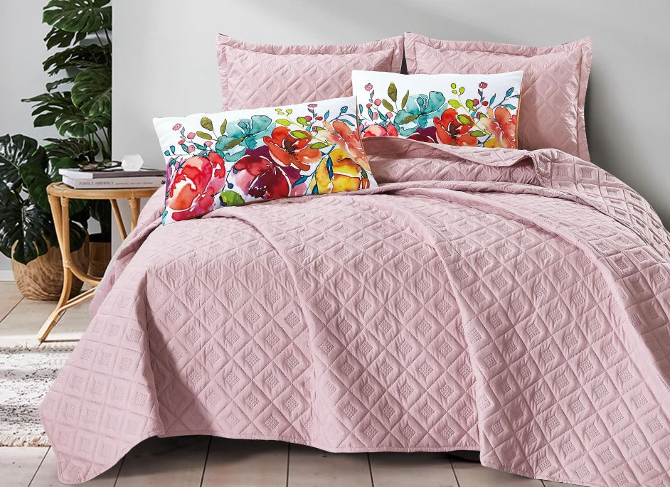 Juego de colchas de cama king white, cubiertas acolchadas de