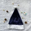 Cappello in peluche con pompon blu navy