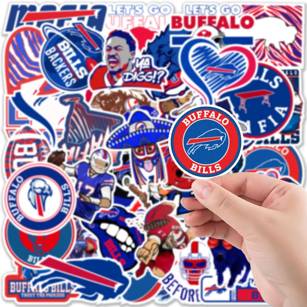 32-Pack American Football Buffalo Stickers - Waterproof Decals For Water Bottles, Laptops & Cars