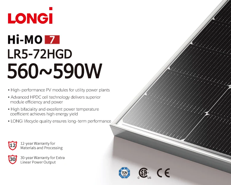 Longi Solar Panel Hi-mo 7 Hpdc 560w 570w 580w 590w High Cell Bifacial ...