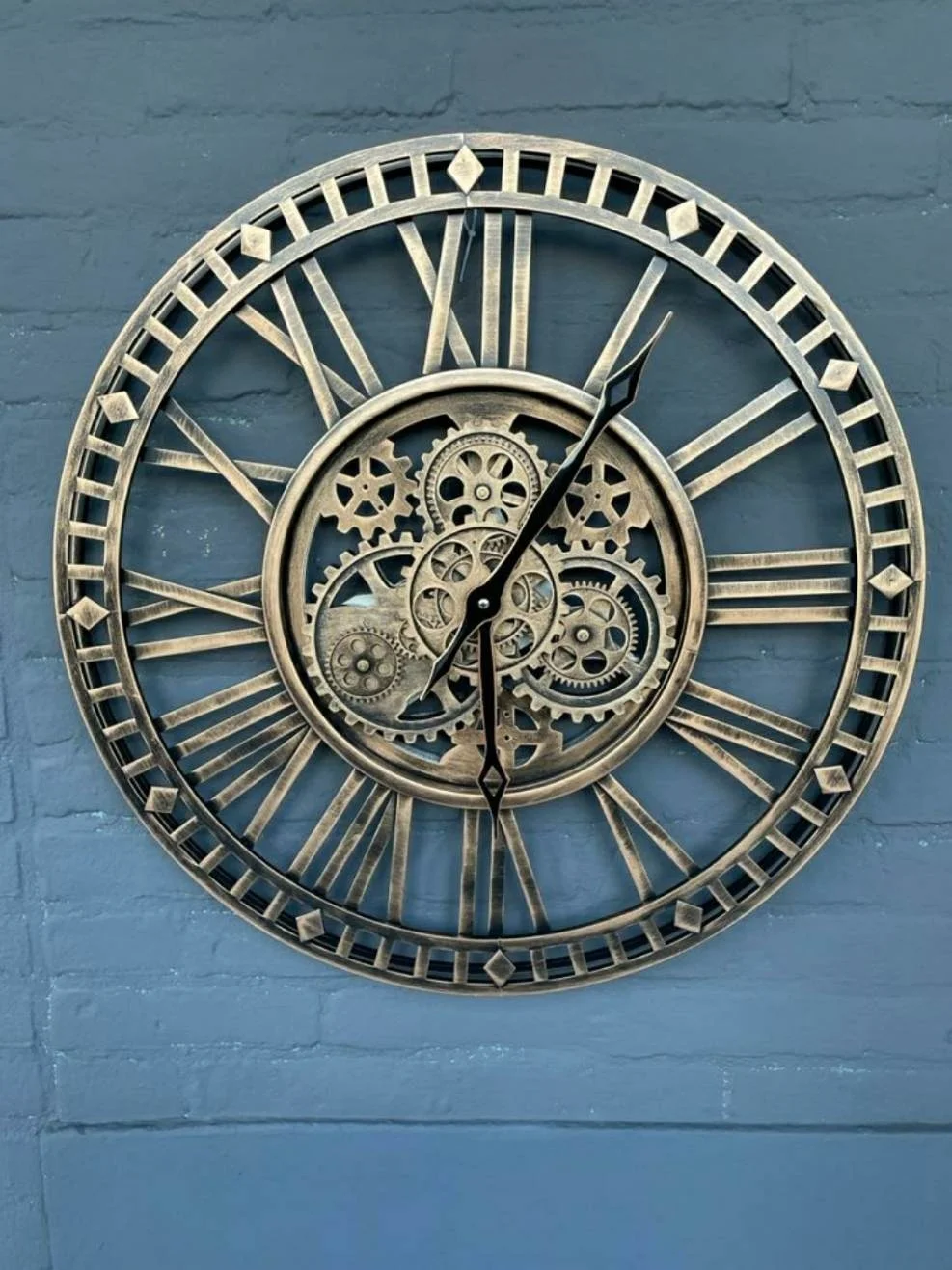 60Cm Patent Industriële Steampunk Tandwiel Skelet Metalen Houten