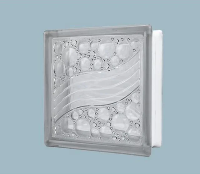 Wholesale ultra Clear Hollow Glass Bricks Transparent Crystal  Flat Pattern Glass Blocks