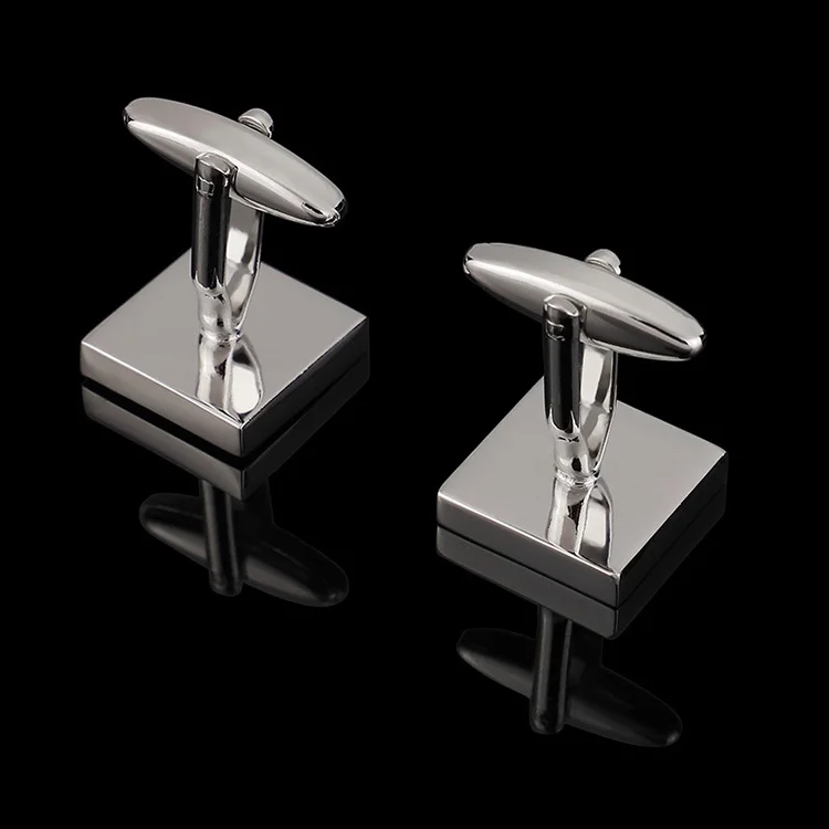 Прямоугольные запонки из нержавеющей стали с гравировкой на заказ для мужчин
