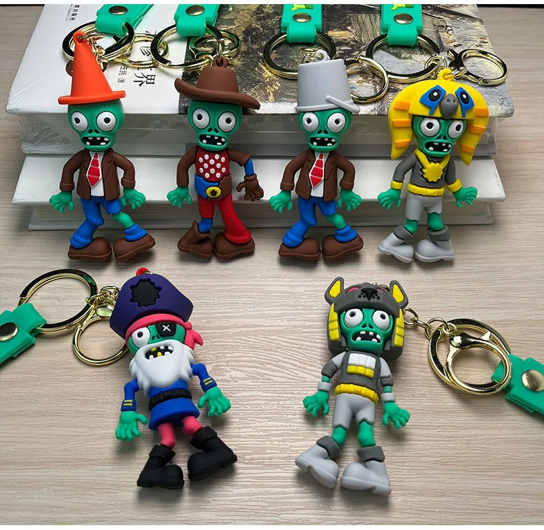 Halloween Gift Cute Plantszombies Keychains 3d Doll Backpack Keychain