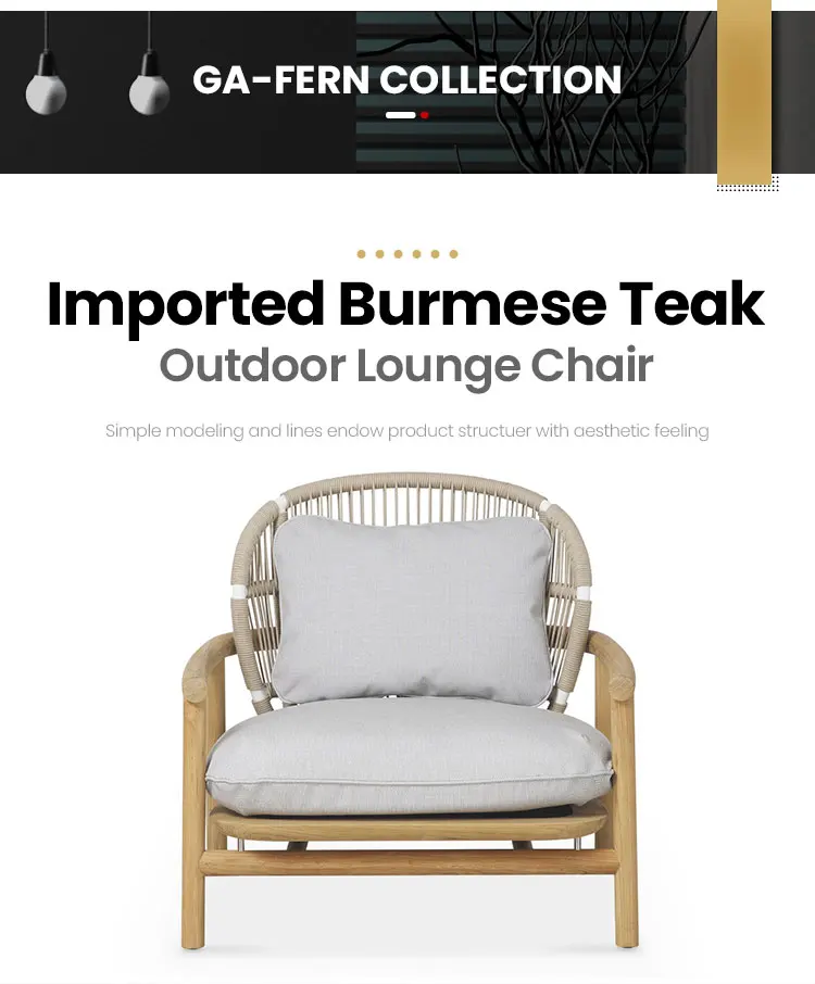 Garden Sofa Set New Design Patio Hotel Modern Style Leisure Teak Wood