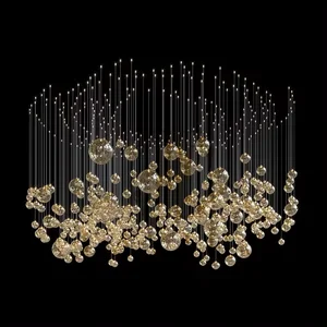 New Product Indoor Decoration Hotel Lobby Hall Staircase Modern LED Chandelier Light