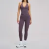 Leggings&tank top-Eggplant purple