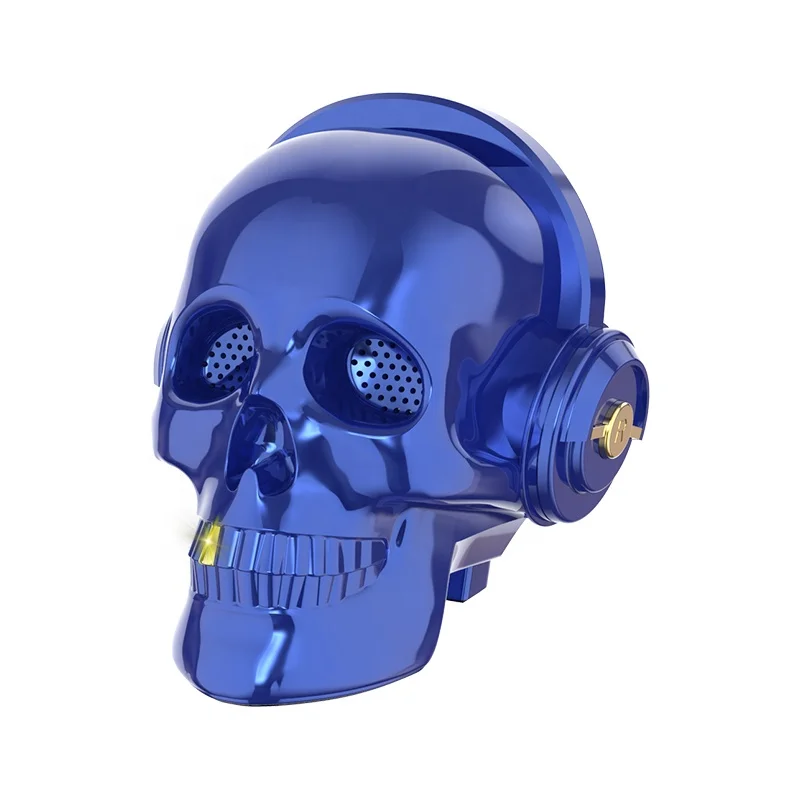Portable Skull Head bluetooth Speaker  Colorful Lights Halloween Mobile Phone Bracket Audio Wireless Lucky Skull  Speaker