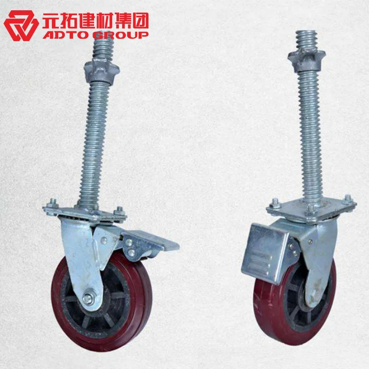 Adjustable Scaffold Caster and Wheels with Locking Brake for Scaffolding or Frame System Ladder & Scaffolding Parts