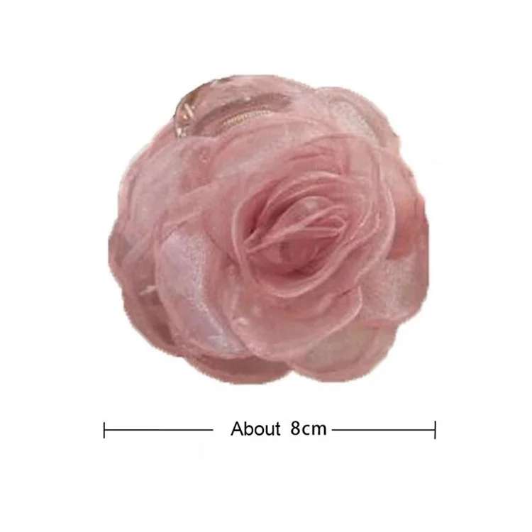 Super Fairy Gauze Flower Grab Jaw Clip Sweet Bubble Flower Hairclip Girls Ponytail Shark Clip Hair Claws