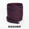 Pink snake-patterned shoelaces