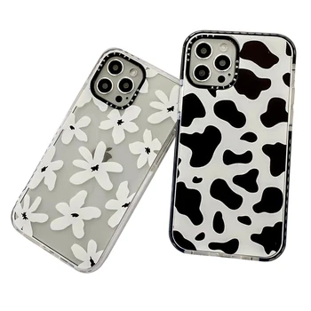 Shockproof High Clear cow flowers TPU Phone Case For iPhone 14 pro max