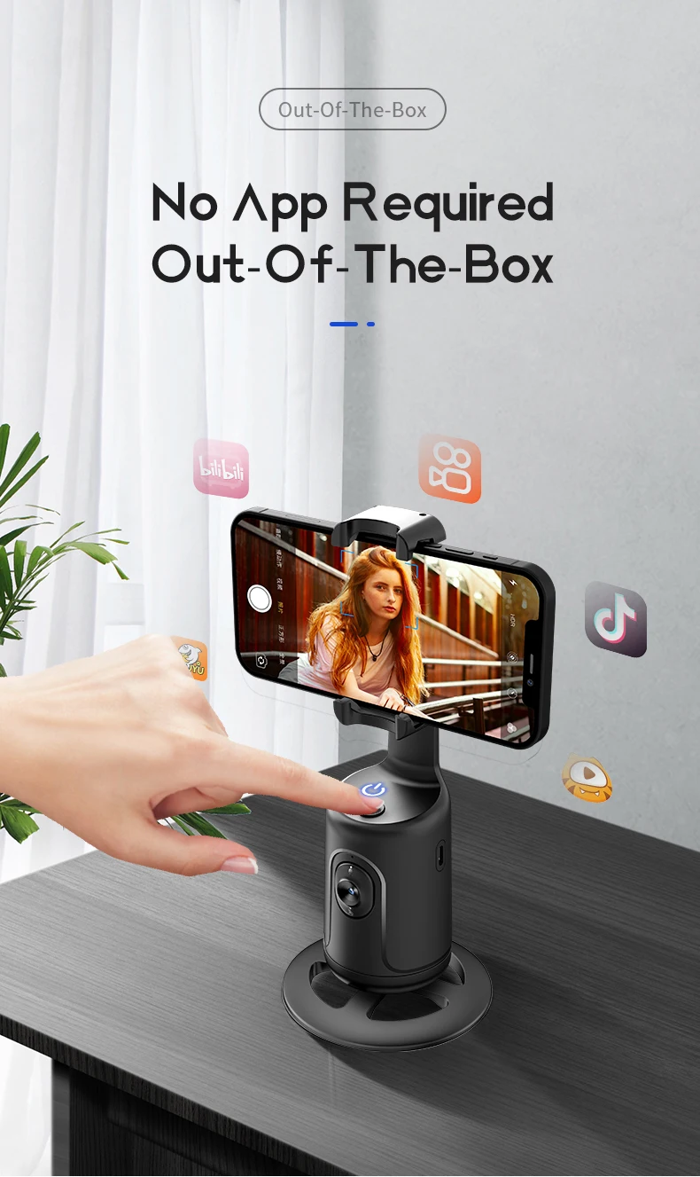 P01 Portable AI  Mobile 360 Smart Selfie Stick Phone Auto Face Tracking Camera Stabilizer Tripod Mobile Phone Stand Holder