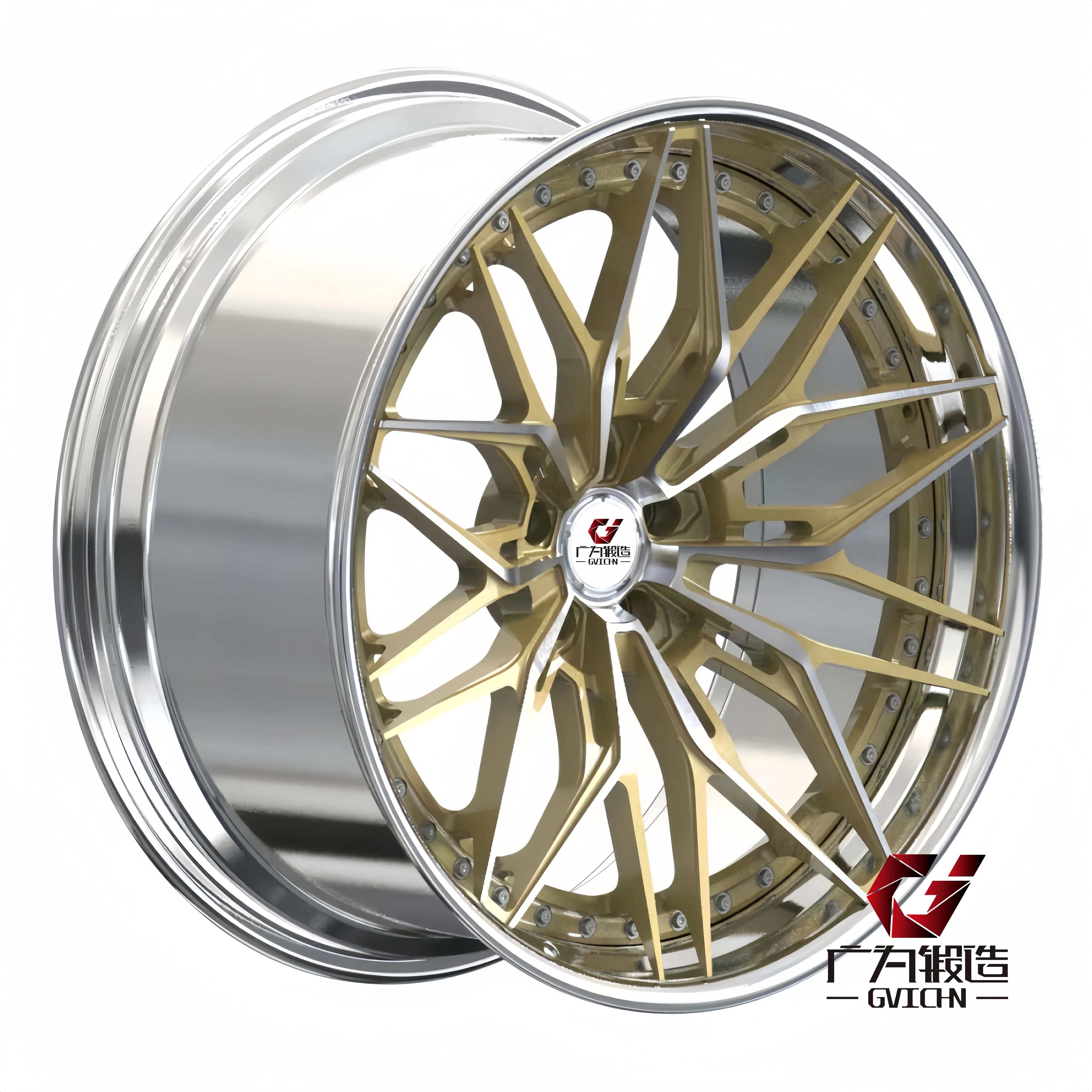 GVICHN Customized High quality Concave Design forged wheels rims 19 20 21 22 23 inch 2 Piece Brushed Forged Car Wheels