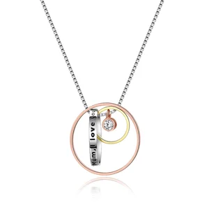 Trendy Gold-Plated 925 Sterling Silver 'I Love You Mom' Pendant Necklace for Parties Engagements Perfect Wedding Mother's Day