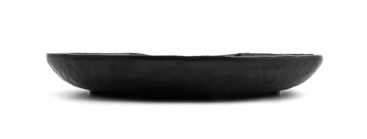 Cheap Rustic Hotel Dishes Plastic Restaurant Frosted Irregular 100% Melamine Plates Print Japanese Sushi Steak Black Custom