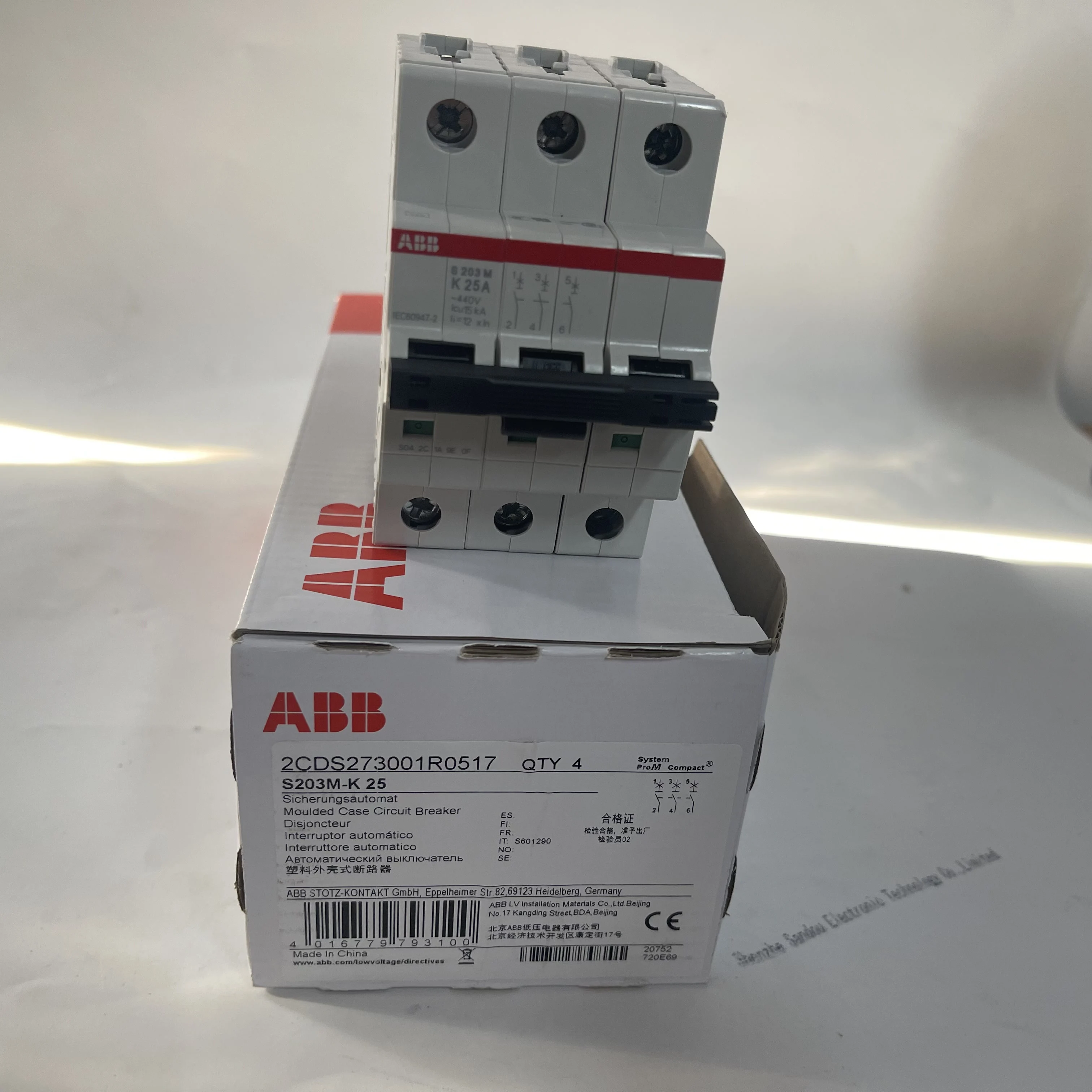 ABB Moulded Case Circuit Breaker S203M-K25 2CDS273001R0517 
