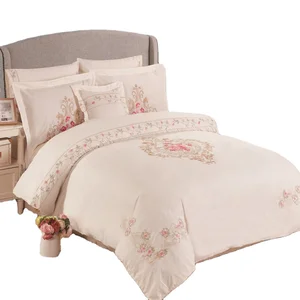 For Home Textile Luxury Modern 100% Polyester 200TC 3-Piece Microfiber Embroidery Duvet Cover Set